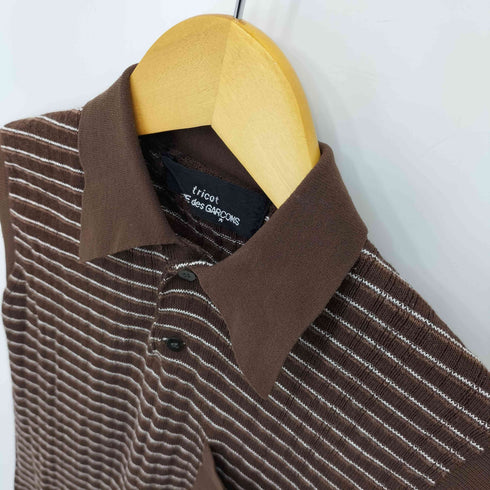 トリココムデギャルソン tricot COMME des GARCONS AD2000 01SS ノースリーブウールレーヨンポロシャツ レディース