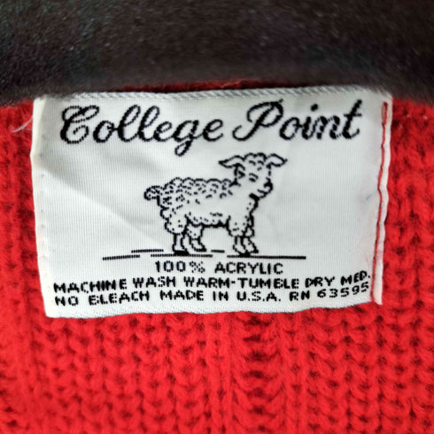 COLLEGE POINT 90S MADE IN USA アクリルニットカーディガン レディース