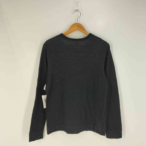 エムエイチエル MHL. 裏地ボーダー コットンウール ロングスリーブTシャツ メンズ JPN:M