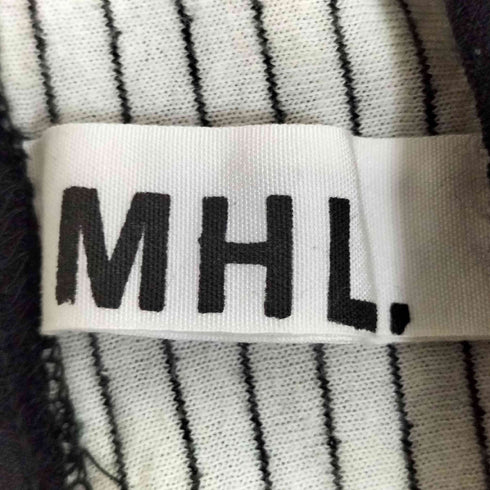 エムエイチエル MHL. 裏地ボーダー コットンウール ロングスリーブTシャツ メンズ JPN:M