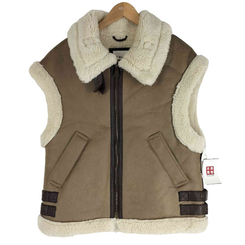 ザラ ZARA ダブルフェイスムートンベスト レディース import:S