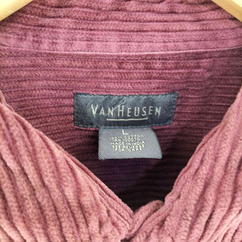 ヴァンヒューゼン VAN HEUSEN 太畝コーデュロイシャツ メンズ import:L