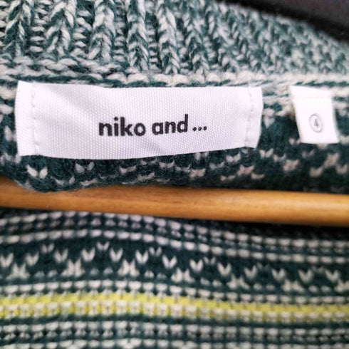 ニコアンド niko and... フェアアイル柄 スキッパーニット トップス レディース JPN:4