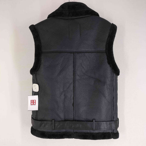 ザラ ZARA フェイクレザー ムートン ライダース ベスト レディース import:S