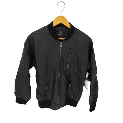 ダブルクローゼット w closet シンセティックレザー ボンバージャケット レディース