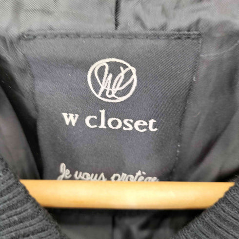 ダブルクローゼット w closet シンセティックレザー ボンバージャケット レディース