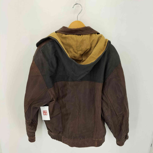 biGL フィンランド製 2トーン フーデッド レザージャケット 裏地キルティング メンズ 48/38