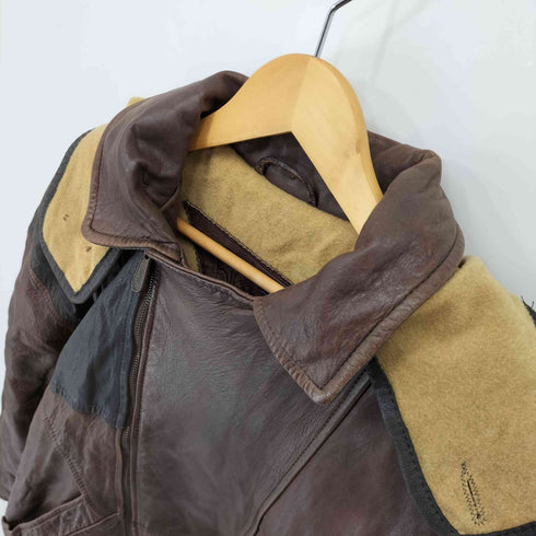 biGL フィンランド製 2トーン フーデッド レザージャケット 裏地キルティング メンズ 48/38