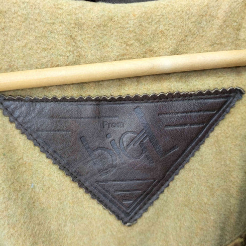 biGL フィンランド製 2トーン フーデッド レザージャケット 裏地キルティング メンズ 48/38