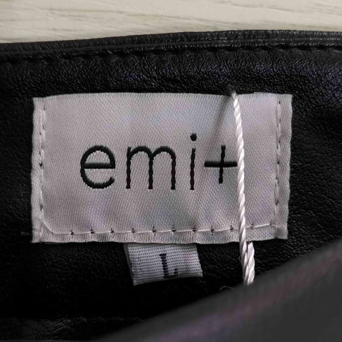 エミプラス emi+ フェイクレザータックロングスカート レディース JPN:L