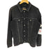 ザラマン ZARA MAN ダメージ加工 スタッズ デザイン ブラック デニム トラッカー ジャケット メンズ import:L