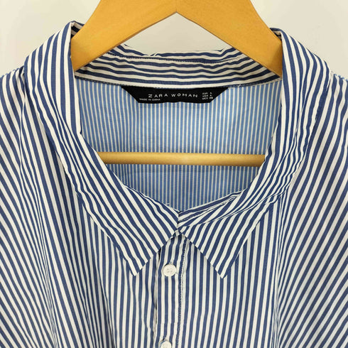 ザラ ZARA Orversized Docking Stripe Shirts オーバーサイズ クレイジー ドッキング ストライプ シャツ ユニセックス レディース import:L