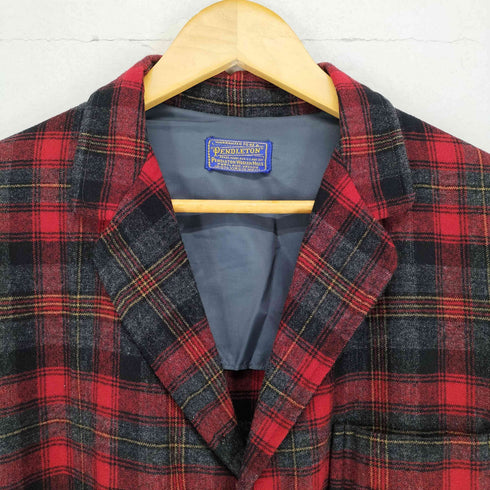 ペンドルトン PENDLETON 40-50s チェック柄ウール3Bテーラードジャケット メンズ