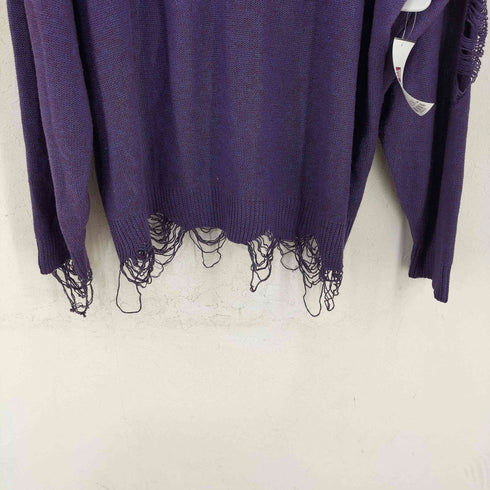 KITSU ダメージ加工 クルーネックニット レディース JPN:L
