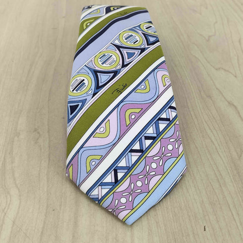 エミリオプッチ EMILIO PUCCI 総柄 シルクネクタイ メンズ