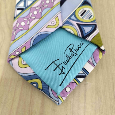エミリオプッチ EMILIO PUCCI 総柄 シルクネクタイ メンズ