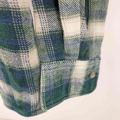 USA SCENE N.C utility 90s オンブレチェック コットンネルシャツ メンズ