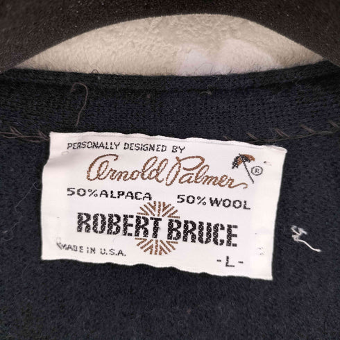 アーノルドパーマー Arnold Palmer USA製 ROBERT BRUCE アルパカウール メタルボタンカーディガン メンズ import:L