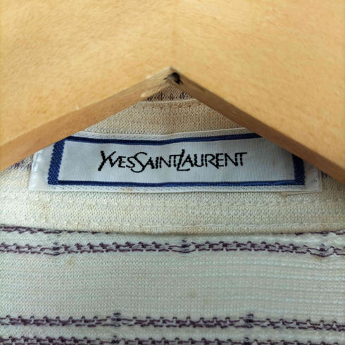 イヴサンローラン Yves Saint Laurent OLD ロゴ刺繍 総柄 半袖ポロシャツ メンズ import:M