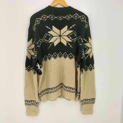 ポロバイラルフローレン Polo by RALPH LAUREN 90s HAND KNIT 雪柄 コットンリネンニット メンズ import:XL