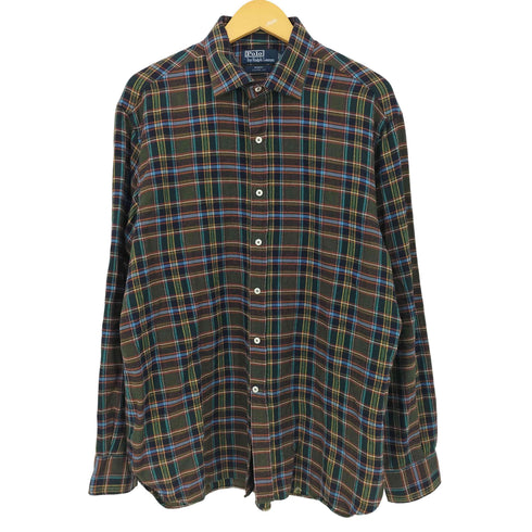 ポロバイラルフローレン Polo by RALPH LAUREN 90s REGENT イタリア製 コットンチェックシャツ メンズ import:XL
