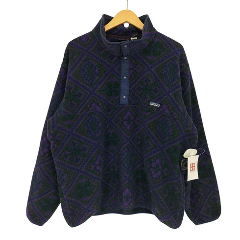 パタゴニア patagonia 92年製 USA製 総柄 スナップT フリースプルオーバー メンズ import:XL
