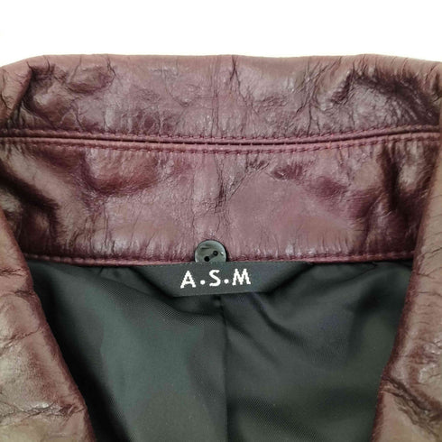 a.s.m レザージップシャツジャケット メンズ EUR:54