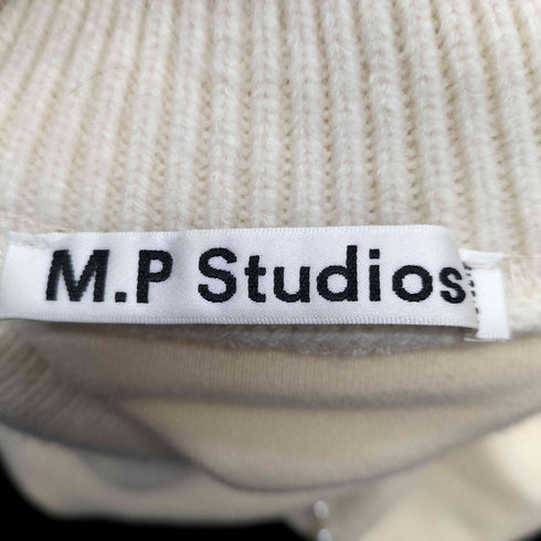 エムピーストゥディオス M.P Studios 襟付き パールデザイン 刺繍スウェット レディース