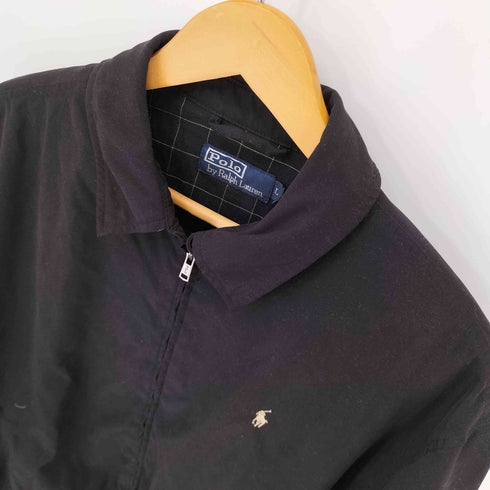 ポロバイラルフローレン Polo by RALPH LAUREN 裏地チェック スモールポニー刺繍スウィングトップ ブラック メンズ import:L