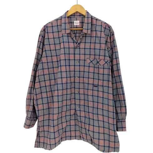 パパス papas オープンカラー オーバーサイズ チェックシャツ メンズ LL