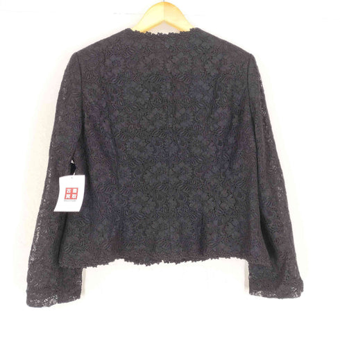 花柄刺繍ノーカラージャケット レディース 19R
