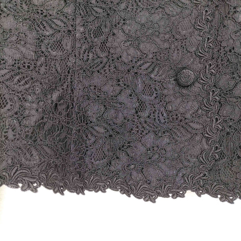 花柄刺繍ノーカラージャケット レディース 19R