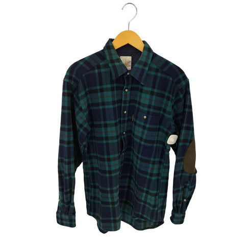 フォックスファイヤー foxfire エルボーパッチ ウールナイロンチェックレギュラーカラーシャツ メンズ import:L
