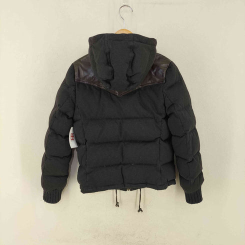 バーバリーブルーレーベル BURBERRY BLUE LABEL レザーヨーク ダウンジャケット レディース EUR:38