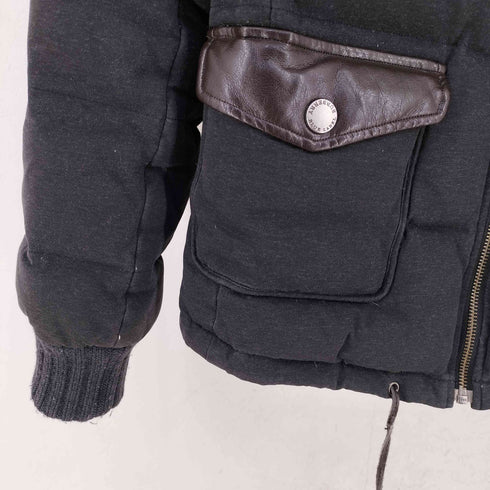 バーバリーブルーレーベル BURBERRY BLUE LABEL レザーヨーク ダウンジャケット レディース EUR:38