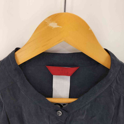 ノータデラマノシニストラ nota della mano sinistra キュプラ100% シャツ L/S ノーカラーワンピース レディース