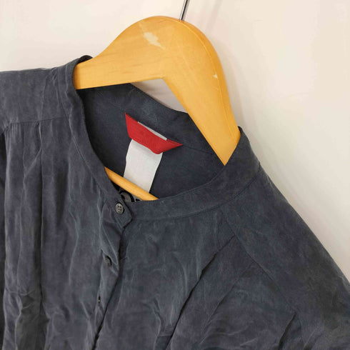 ノータデラマノシニストラ nota della mano sinistra キュプラ100% シャツ L/S ノーカラーワンピース レディース