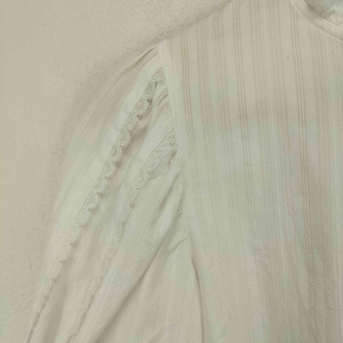 ヌキテパ NE QUITTEZ PAS cotton body stripe frill collar blouse レディース