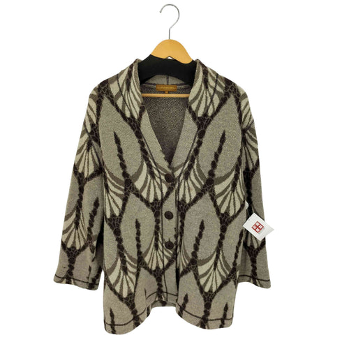 ランセル LANCEL 総柄ウールロングカーディガン レディース import:M