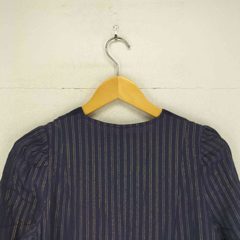 ヌキテパ NE QUITTEZ PAS Cotton Lurex Stripe Lace Gather Sleeve Dress レディース JPN:M