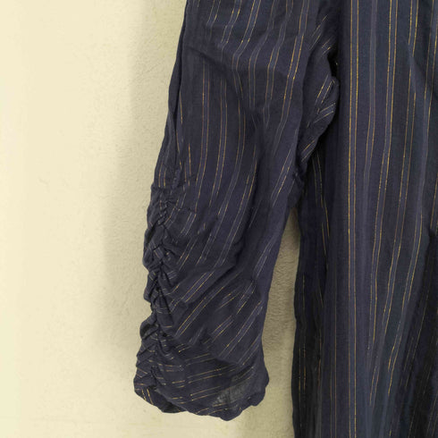 ヌキテパ NE QUITTEZ PAS Cotton Lurex Stripe Lace Gather Sleeve Dress レディース JPN:M