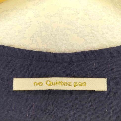 ヌキテパ NE QUITTEZ PAS Cotton Lurex Stripe Lace Gather Sleeve Dress レディース JPN:M