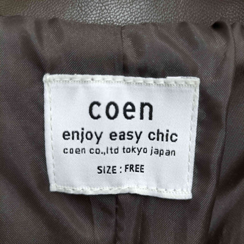 コーエン coen レザーライクビッグジャケット レディース FREE
