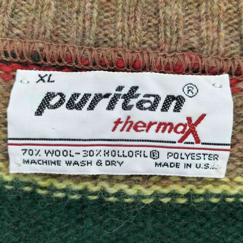 ピューリタン PURITAN THERMAX ボーダークルーネックニット メンズ JPN:XL