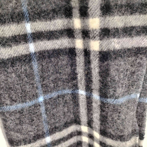 バーバリーロンドン BURBERRY LONDON グレー ノバチェック カシミヤ フリンジ マフラー メンズ