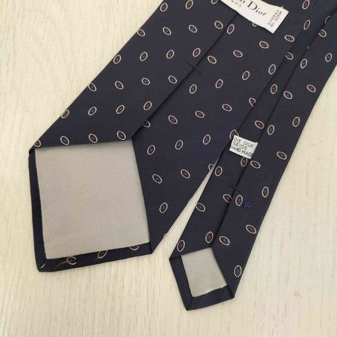 クリスチャンディオール Christian Dior フランス製 総柄 シルク ネクタイ メンズ
