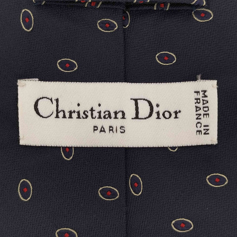 クリスチャンディオール Christian Dior フランス製 総柄 シルク ネクタイ メンズ