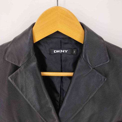 ダナキャランニューヨーク DKNY ラムレザーテーラードジャケット レディース JPN:2