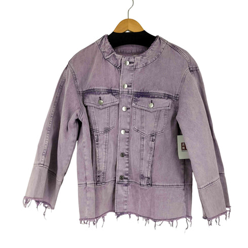 エイチアンドエム H&M ノーカラー カラーデニムジャケット レディース US S