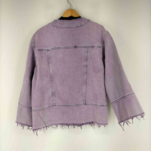 エイチアンドエム H&M ノーカラー カラーデニムジャケット レディース US S
